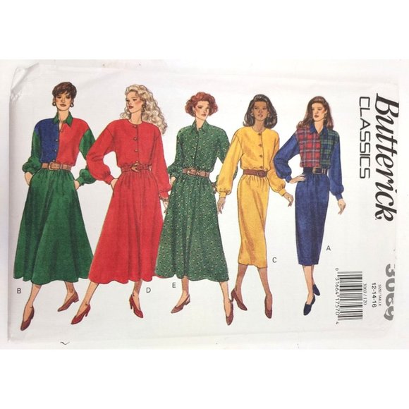 Butterick CLassics Pattern #130 Dress Misses/Petite  UNCUT S1ze 12 14 16 ©1993 - Picture 1 of 3
